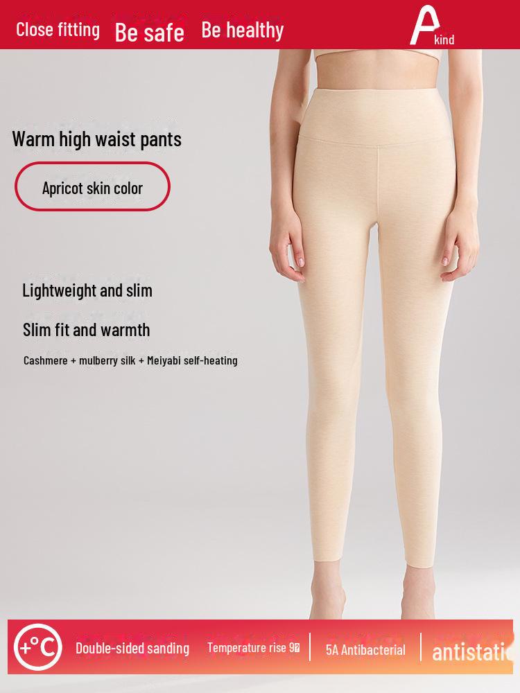 

Женские термобелье из кашемира и шелкового бархата с высокой талией - утепленные брюки на осень/зиму XL (115-130 jin)