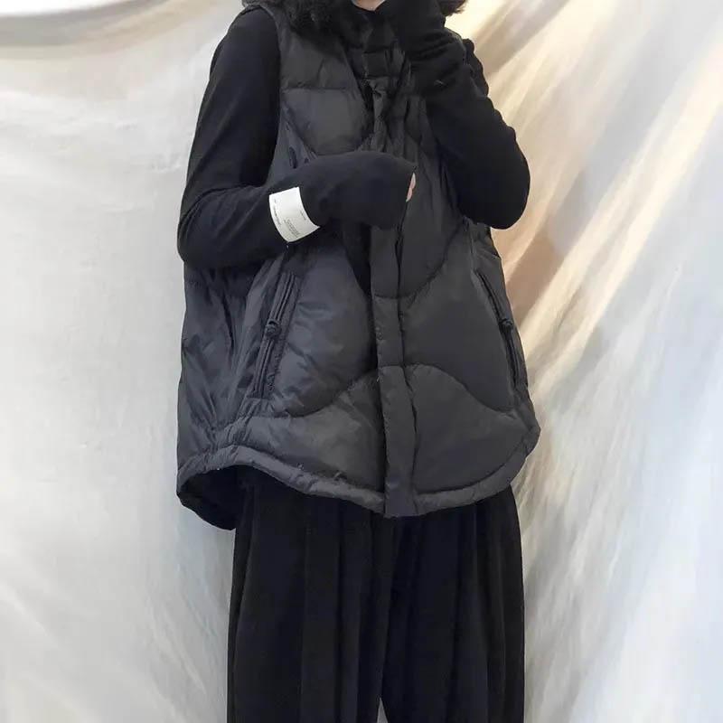 

Жилет женский пуховый зимний утепленный свитер без рукавов топы жилет оверсайз повседневный однотонный жилет XXXXXL