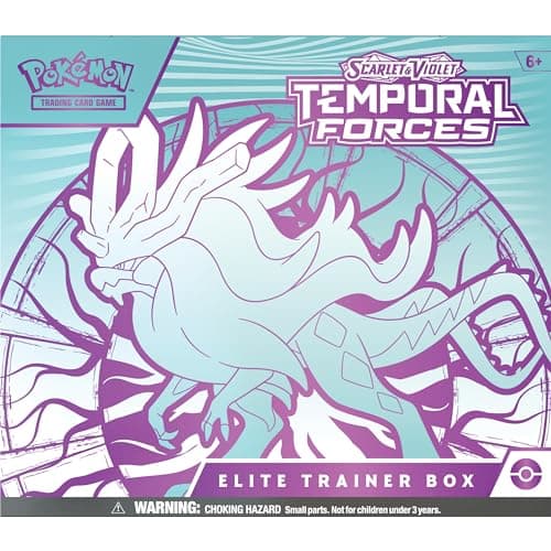Pok?mon TCG: Scarlet & Violet ? Temporal Force Elite Trainer Box ? Walking Wake (1 Full Art Flutter Mane Promo Card, 9 Boosters & Premium Accessories)