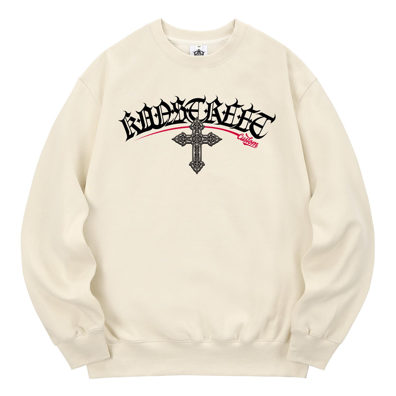 Khan 6312 Kmc0162 Letterlink Cross God Свитшот на флисе Кремовый M