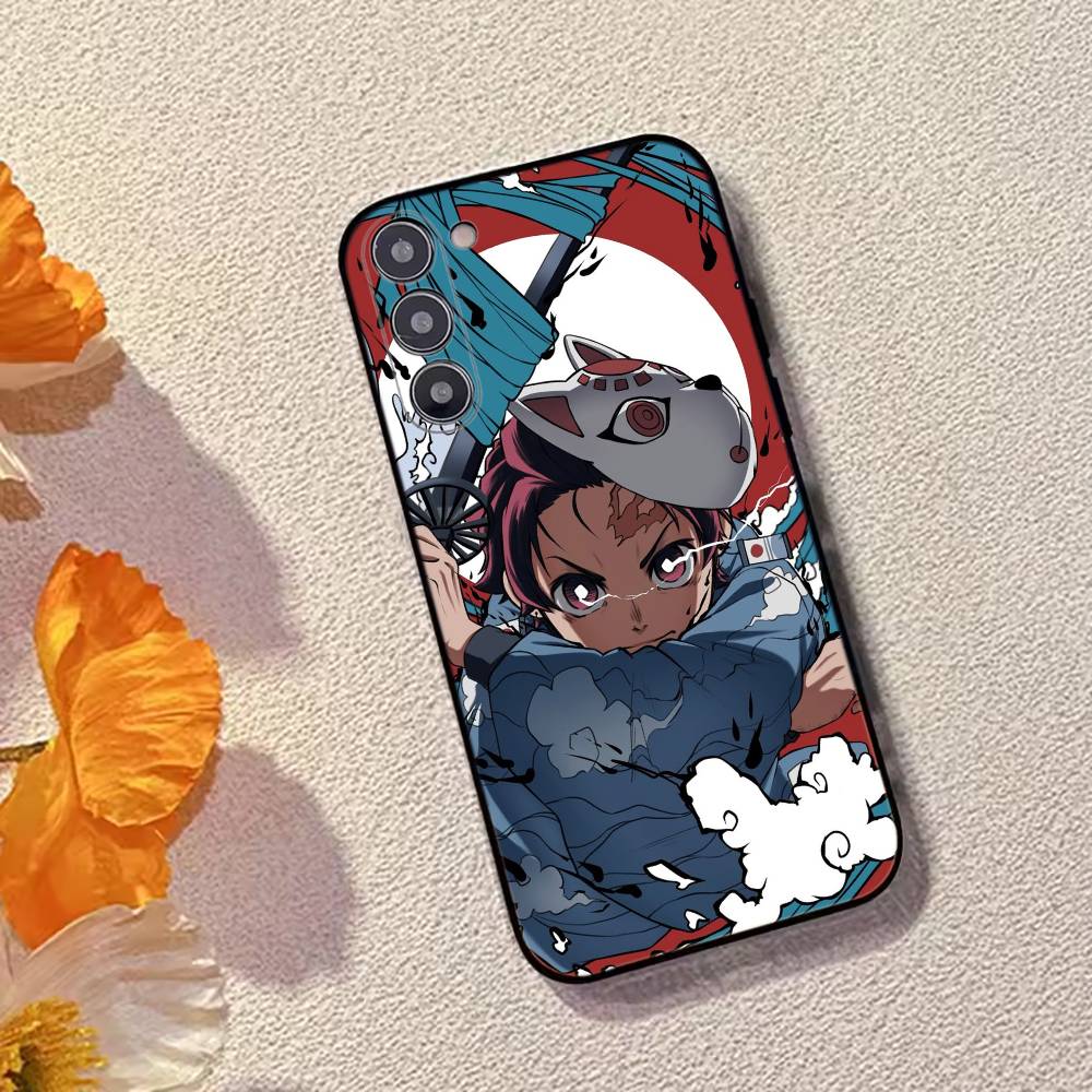 Hot Anime Demon Slayer Hard Phone Case For Samsung Galaxy A73,A72,A71,A70,A53,A52,A51,Soft Silicone Black Cover