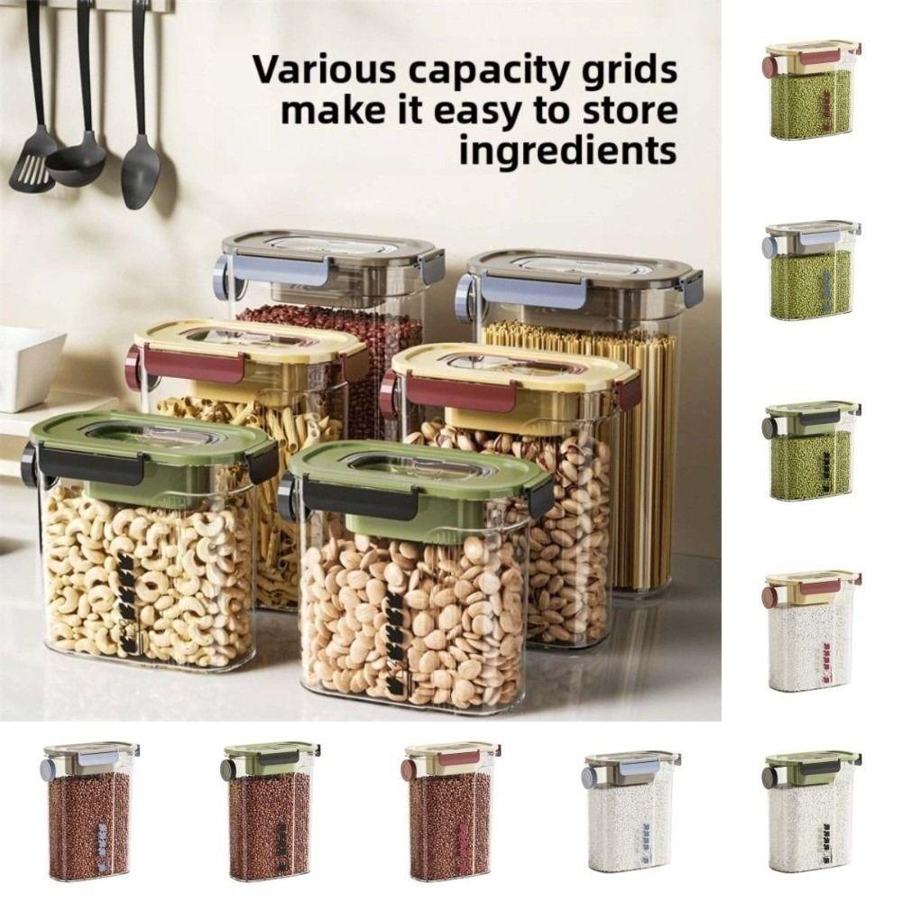 Plastic Transparent Food Sealed Jars Five Grains 2L/3L/4L Fresh Keeper Bin Jar Italian Pasta Reusable Storage Boxes