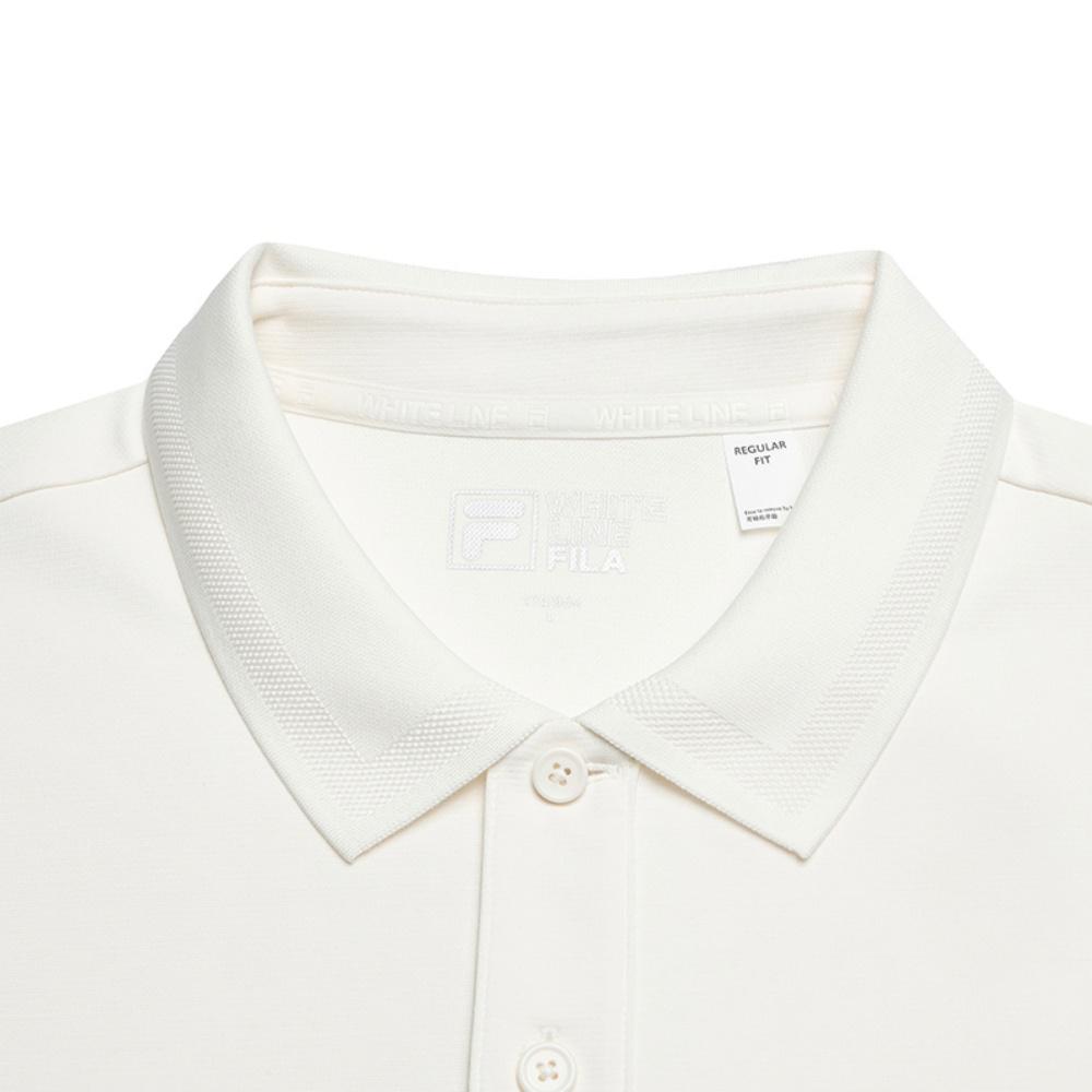 FILA Heritage Classic Versatile Comfortable Polo Shirt Men tops Cloud-Mushroom-White F61M628101FWT