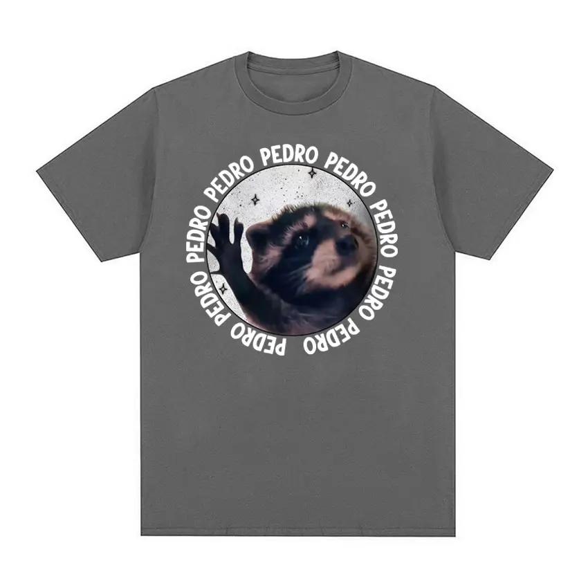 Funny Raccoon Pedro Dancing Meme Tee Shirt Men Women's Vintage Cartoon Harajuku T-shirt Casual Oversized T Shirt Tops Streetwear