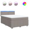 Vidaxl Letto Continentale Con Materasso, Taupe, Tessuto, 140X190 Cm