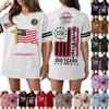 Damen Casual Mode V-Ausschnitt Sport Unabhängigkeitstag Druck Kurzarm Sport T-Shirt Top