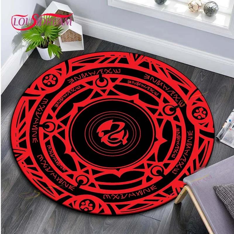 Cartoon Magische Cirkel Tapijt Huis Decoratief Rond Tapijt Zacht Mode Vloerkleden Slaapkamer Antislip Vloermat Stoelmat Boos Tapijt