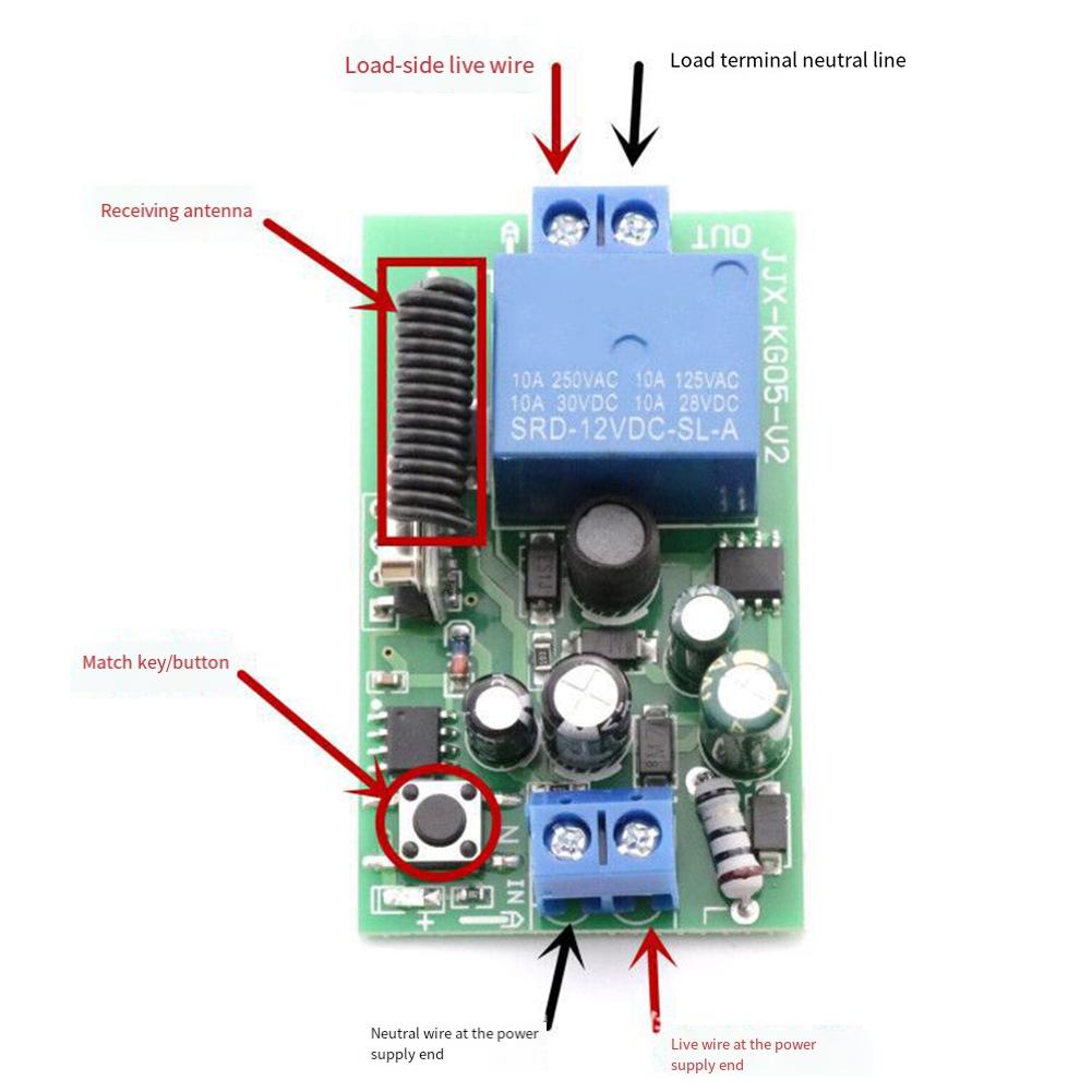 Remote Control Switch AC85 250V 1CH Wireless RF Transmitter 433Mhz for Multi Device Operation and Security Systems