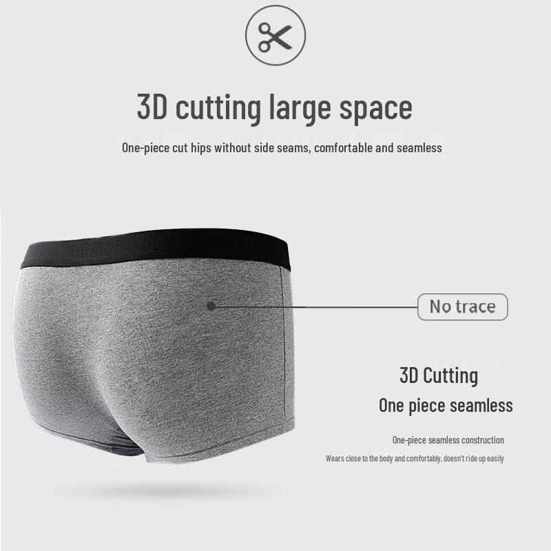 Langsha Men's Combed Cotton Boxer Briefs 4-Pack