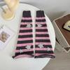 Knitted Thigh High Socks Striped Knee High Stockings Fashion Boot Socks  Women