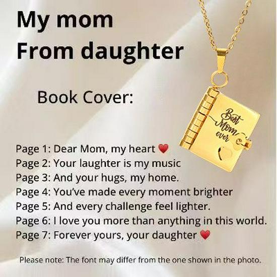 Engraved Titanium Steel Necklace - Fade-Resistant, Emotional Book Pendant, Women's Clavicle Chain Jewelry 