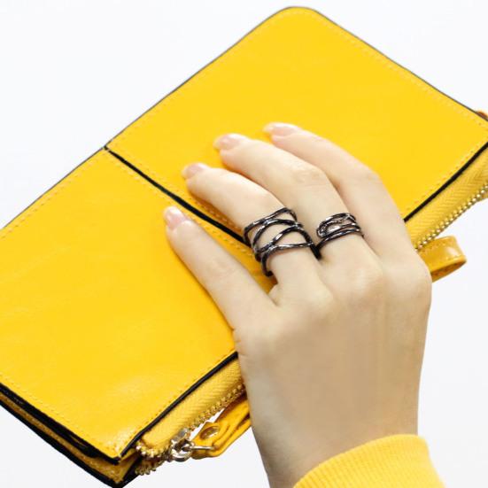 Rings Adjustable Delicate Black Vintage Knuckle Stackable Rings for Party