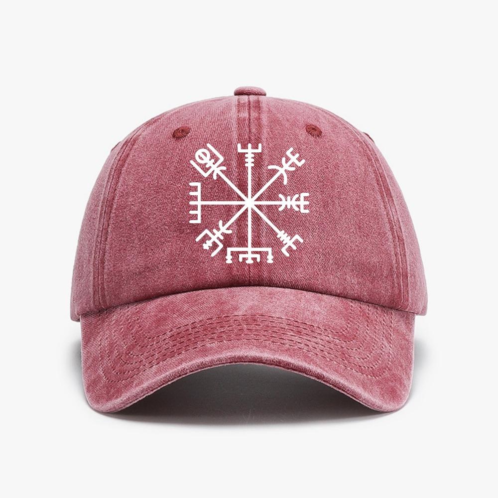 Vegvisir Vikingų spaudinio beisbolo kepuraitė Skalauta minkštas viršus Nusidėvėjusios džinsinės kepurės Reguliuojama laisvalaikio Tėčio kepurė Unisex moterims apsaugos nuo saulės kepurės