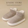 Junzhuju household winter bag heel non-slip cotton slippers women's indoor velvet thick-soled high-top warm confinement shoes cotton shoes