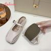 Fashion Aphixta Weave Design Women Classic Slides Silver Flat With Slippers For Women Slip On Sandals Outdoor Fashion Woman Mules Size43