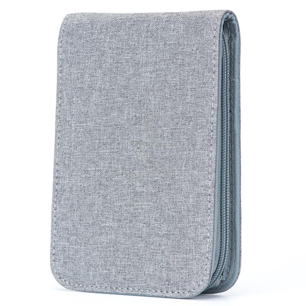 ASVINE 12 Grid Pen Storage Bag PU Canvas Minimalist Waterproof Dustproof Pen Case Stationery Zipper Protection Collection Bag