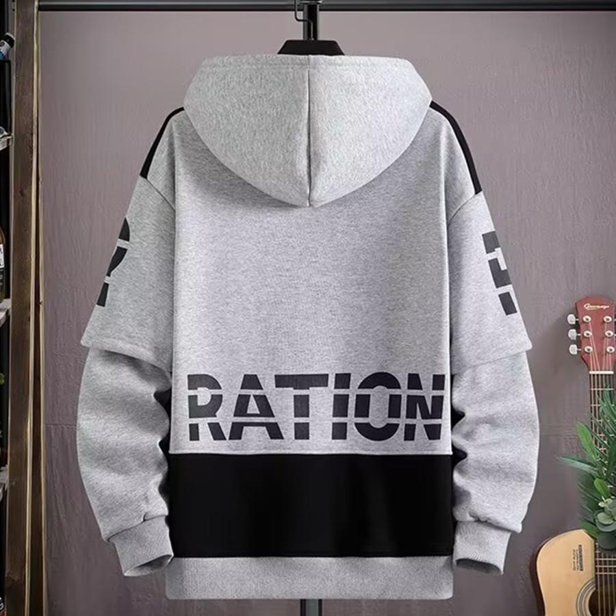 Men's Plus Size Plu Hooded Jaet Loose Fit Polyester Fabric Hoodie Sweatirt Casual