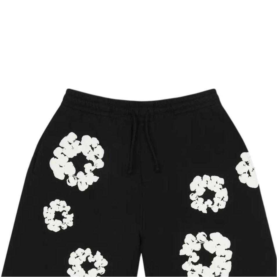 Denim Tears Pantaloncini felpa con corona di cotone Nero Uomo Pantaloni SS25BRS2952054