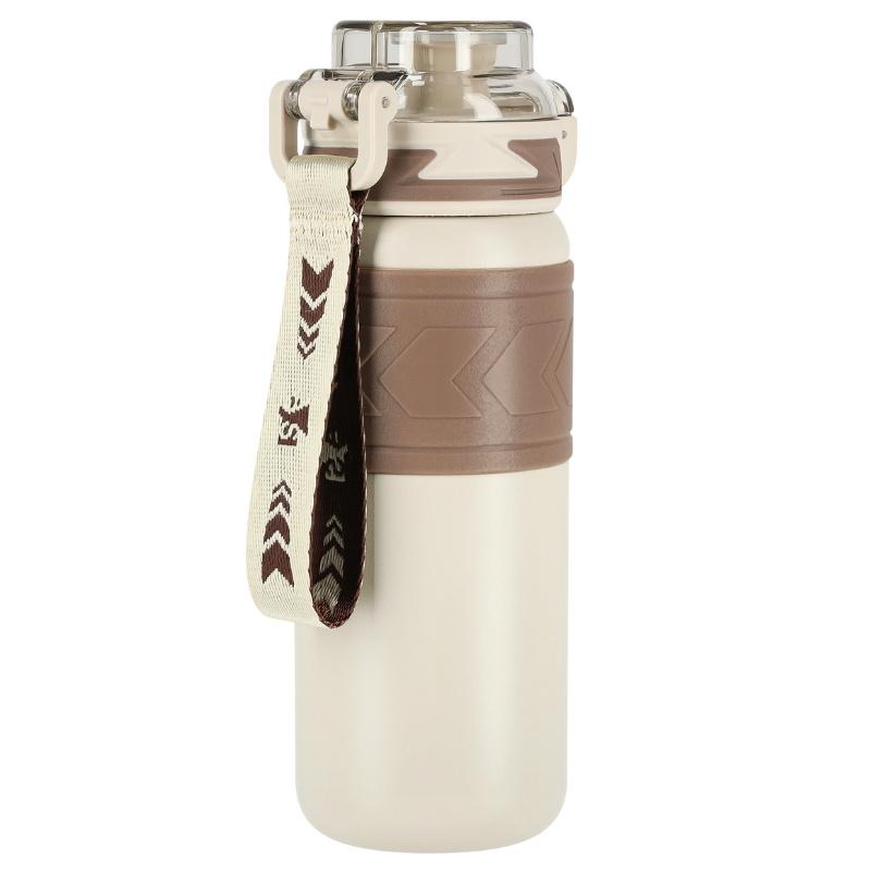Thermal Mug with Straw, Leak-proof, Non-slip, 500ml - Beige
