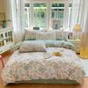 3pc 100% Cotton Duvet Cover Set,no fill,Elegant Floral Soft Breathable And Skin-friendly, Single Queen Size for Bedding Set