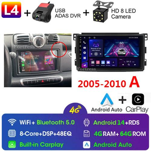 For Mercedes Benz Smart Fortwo 2006 - 2015 Android Car Radio Multimedia Player Carplay Navigation GPS Touch Screen Auto Stereo