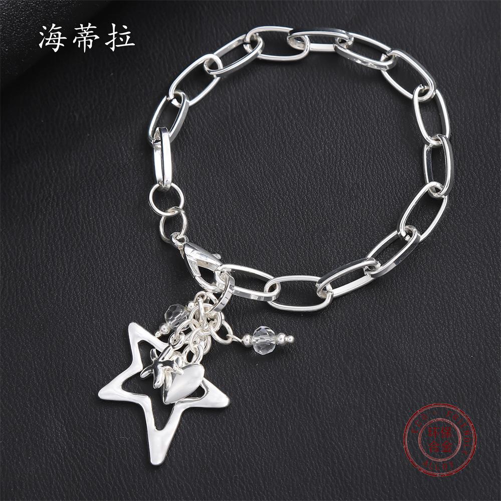 Neues dickes Ketten-Liebesstern-Multi-Accessoire-Armband, niedlicher fünfzackiger Sternanhänger, Partnerarmband