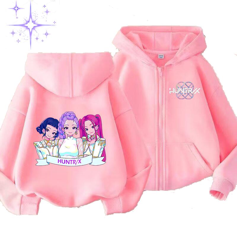 Kpop Dämonenjäger Reißverschluss Kapuzenpullover Kinder Rumi Zoey Cartoon Mode Reißverschluss Sweatshirt Junge Mädchen Lässige Oberteile Kinderkleidung Geschenk