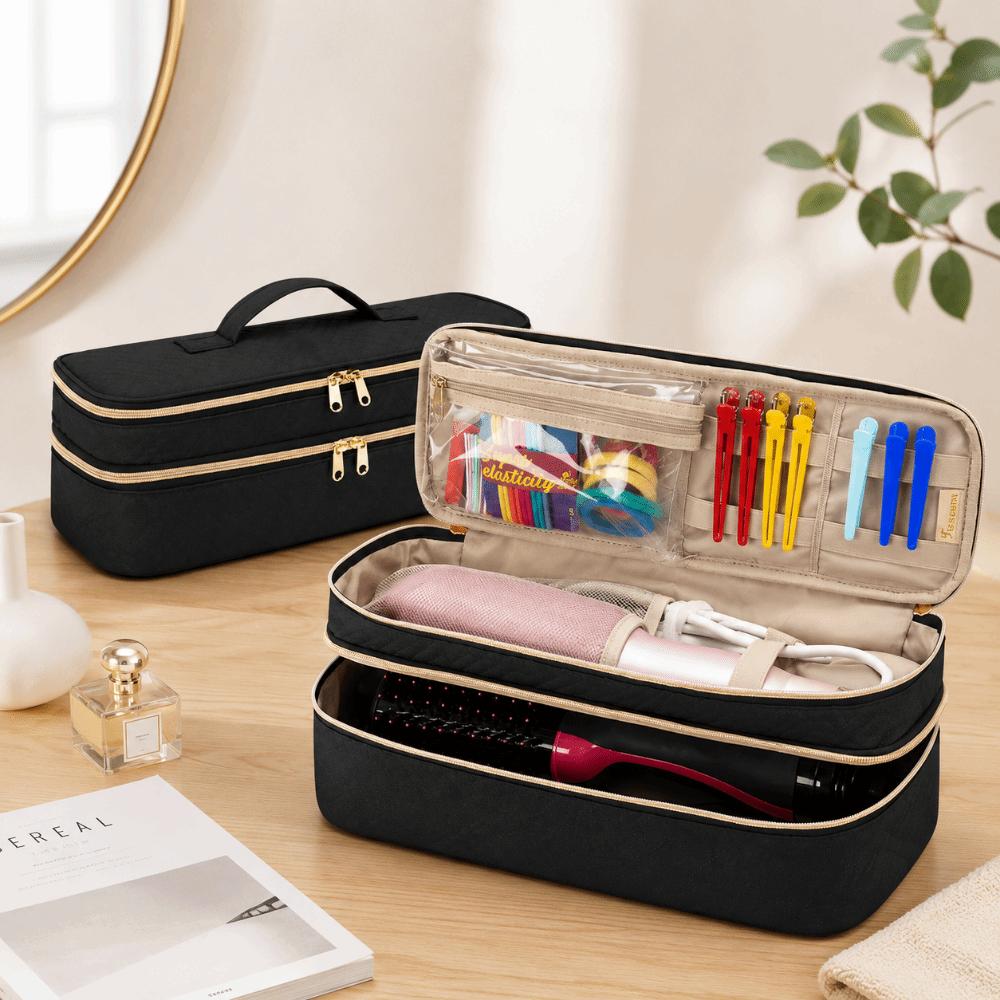 Double-Layer Hair Styling Tools Organizer Expandable Curling Iron Storage Bag  Home Storage