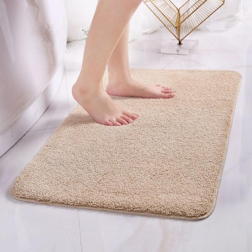 Fleece Engraving Bathroom Thickening Mat Bath Non-slip Carpets In Wash Basin Bathtub Side Floor Rug Shower Room Doormat Memory Foam 3D Pad
