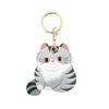 Girl Boy Use Leather Material Kitty Key Chain Calico Design Cute Cat Keychain Id Card Holder Car Key Ring