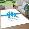 Olympique De Marseille Flannel Pattern Square Carpet,Area Rug,Carpet Rug for Living Room Bedroom Sofa Playroom Decor,Non-slip Floor Mat