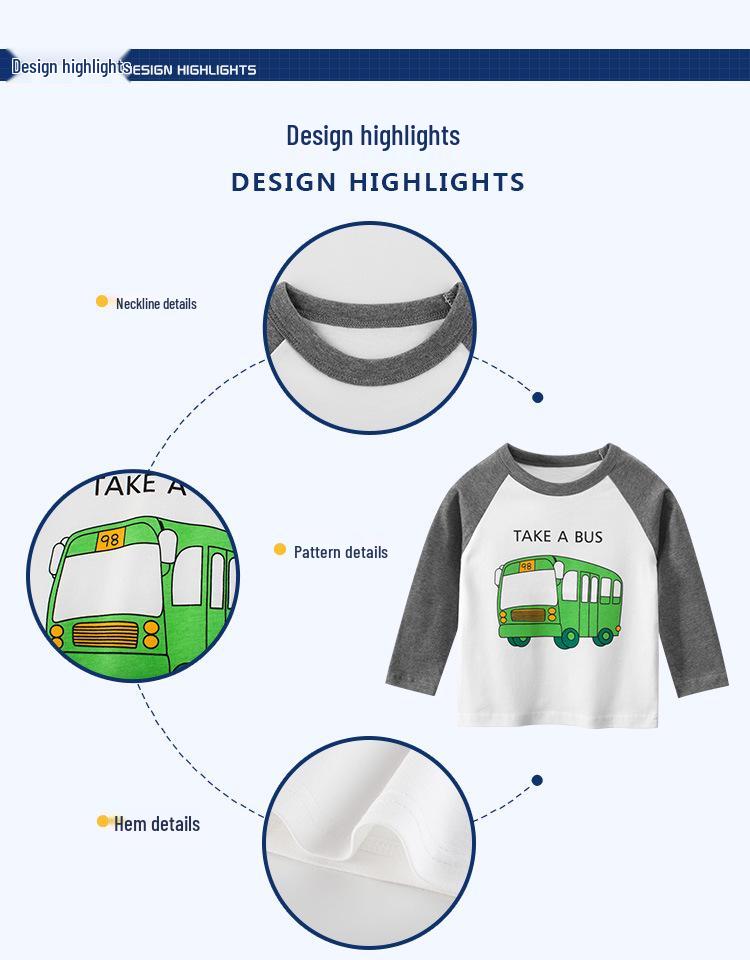 Koszulka dziecięca z długim rękawem na jesień 2024 - styl koreański