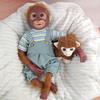 Realistic 55cm Monkey Doll with Big Eyes - Cute Half-Cloth Body Animal Ornament Gift