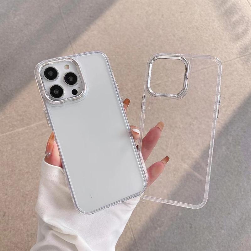 Applicable To Iphone16 Transparent Mobile Phone Case Apple 13 Mirror Makeup Mirror 15Promax Electroplating 17 Niche Simplicity