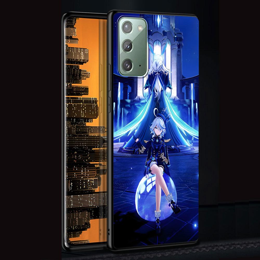Genshin Impact Furina Case for Samsung Galaxy Note 20 Ultra 8 10 Lite 9 TPU Phone Cover Note 10 Plus Black Soft Shell Funda Capa