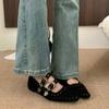 French retro pointed Mary Jane shoes women's new suede flat shoes with skirts versatile small leather shoes