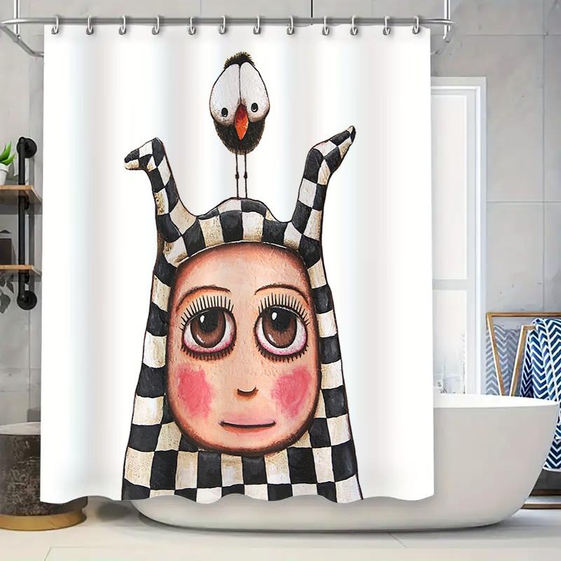 

Shower Curtain Floral Pattern Waterproof Bathroom Decor Vintage Washable Fabric Liner Home Textile Modern Artistic Design W60H190(CM)-1 Pcs