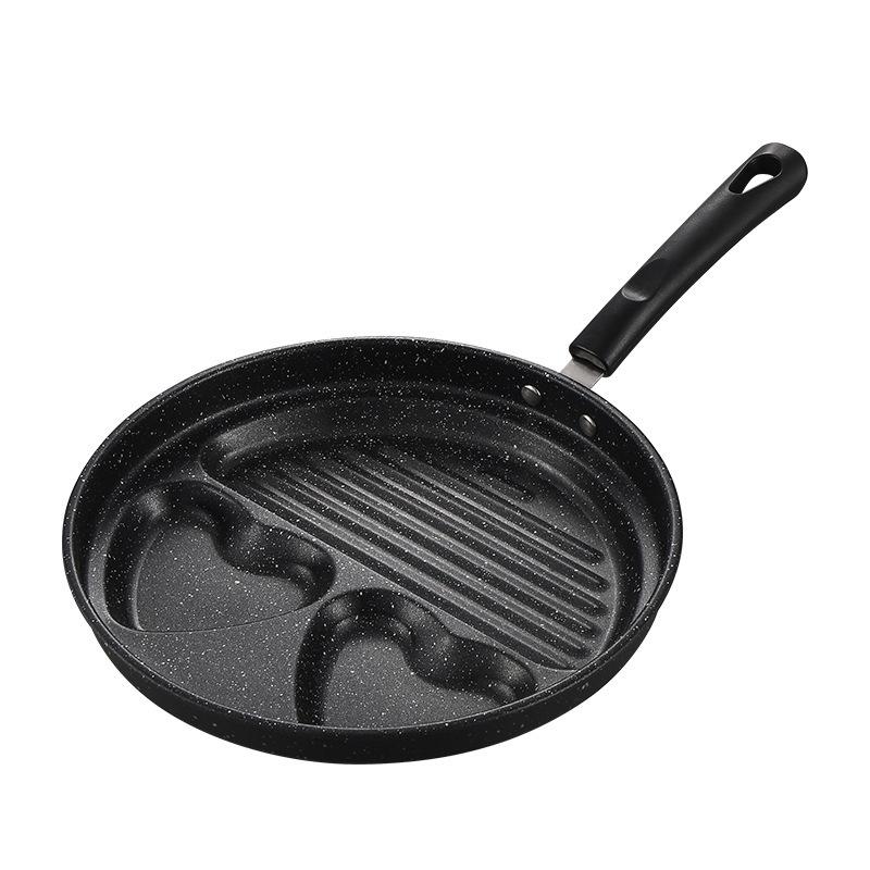 Egg Burger Pan: 4-Hole Breakfast & Steak Die-Cast Fry Pan