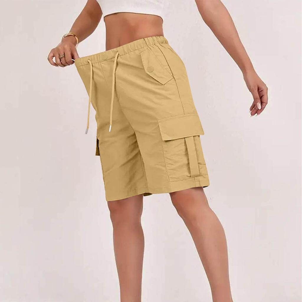 Women's Sports Shorts Casual Loose Color High Waisted Pocket Shorts