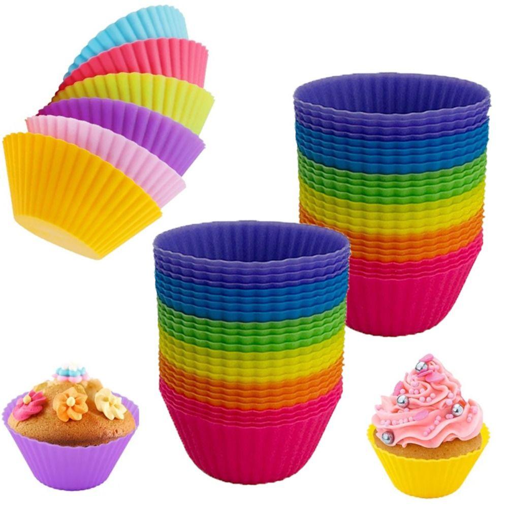 48Pcs DIY Non-stick Cupcake Holders Creative Food Baking Mold Muffin Cupcake Mold  Kitchen Bakeware