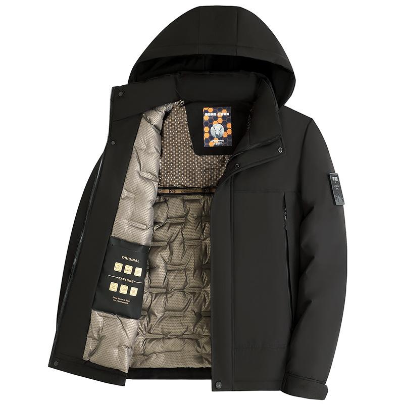 Winter Warm Quilted Hooded Jackets for Men Outdoor Windproof Padded Coat Thicken Parka Jacket Men's Hiking Waterproof Windbreaker Jackets with Hood