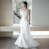 Rochie de mireasă franceză cu un singur cuvânt pe umăr, rochie de mireasă super fairy Mori door, rochie simplă cu temperament, rochie albă, rochie de recepție tip coadă de sirenă
