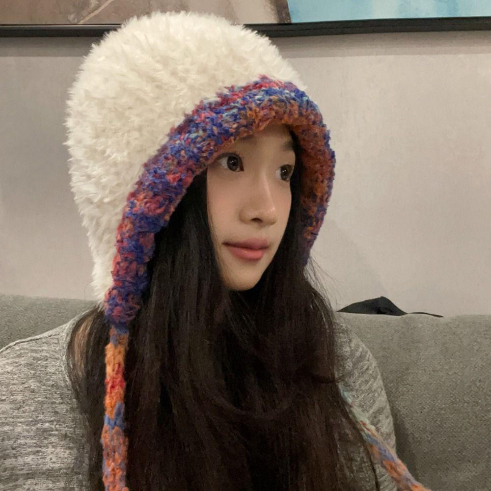 Hand-crocheted Y2k Drawstring Hat New Design Pullover Beanie Hat Fashion Crossbody Bag-hat Girls