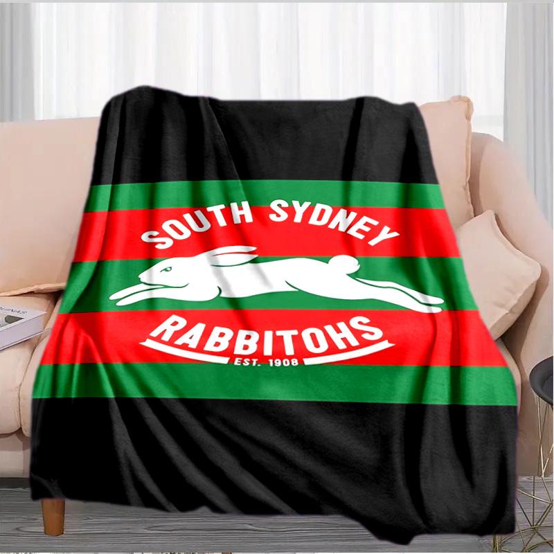 Coperta con Design del Logo dei Rabbit NRL Adatta per Divani, Letti, Uffici e Campeggio - Regalo Perfetto per Halloween Natale