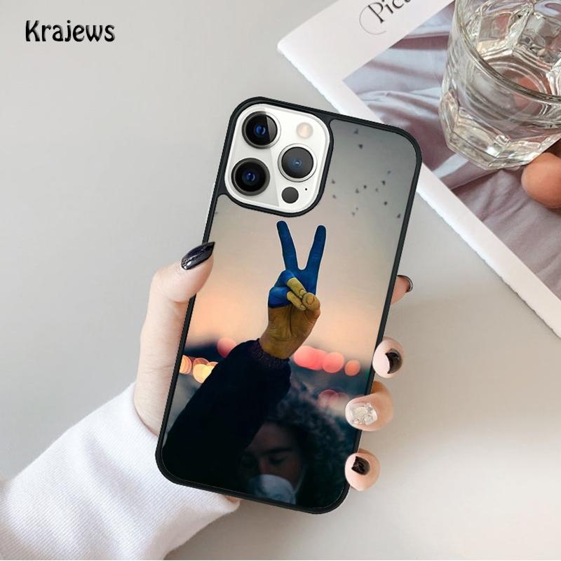 U=kraine Flag Painted Bling Phone Case For iPhone 17 Air 16 15 14 Ma Plus 11 12 13 Pro Ma Phone Cover Coque