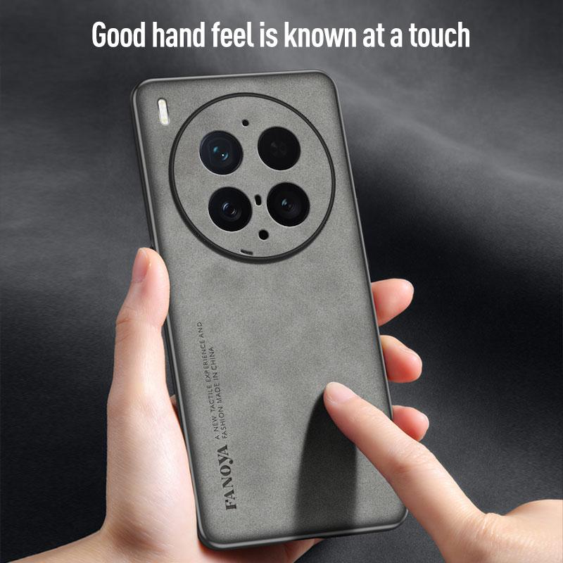EUCAGR Hülle Für VIVO X300 Pro X300 Ultra Schafsleder PU Leder Rückseite Schutz PC Anti-Drop Abdeckung Für VIVO X300S Schutz Hülle
