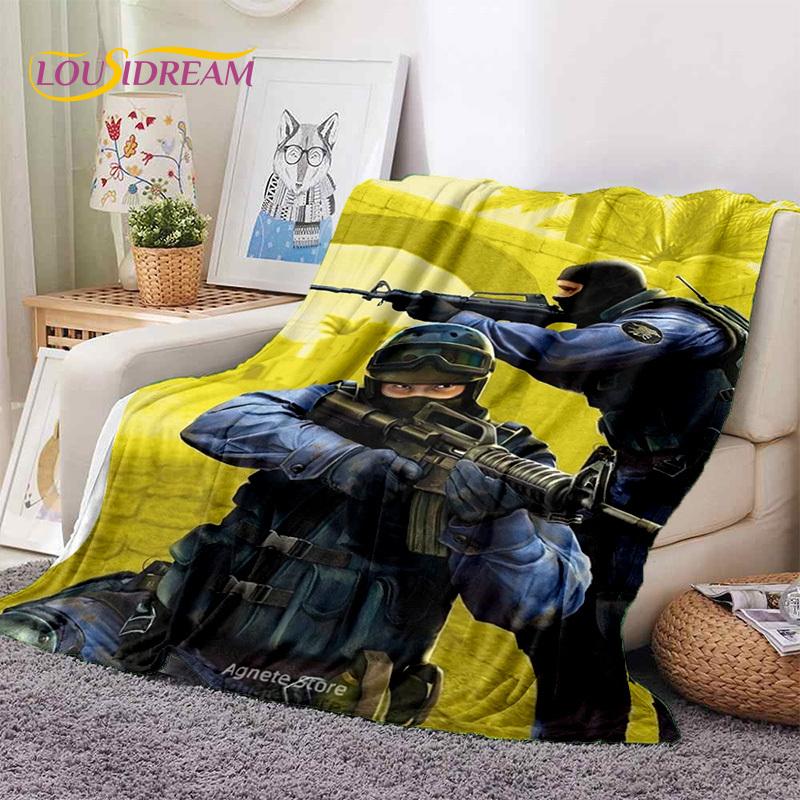 CS GO, Counter Strike Hra Hráč Měkké Flanelové Deky, Deku na Přikrytí Pohodlná Deka na Piknik Postele Pohovku Domov Ložnice Dárky