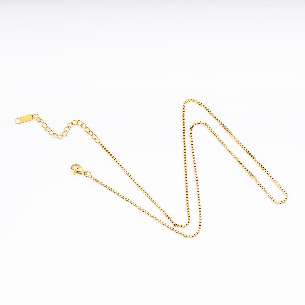 Non-fading Versatile Square Box Chain Men's Furnace Vacuum 18K Titanium Steel Necklace Simple Clavicle Chain Women's