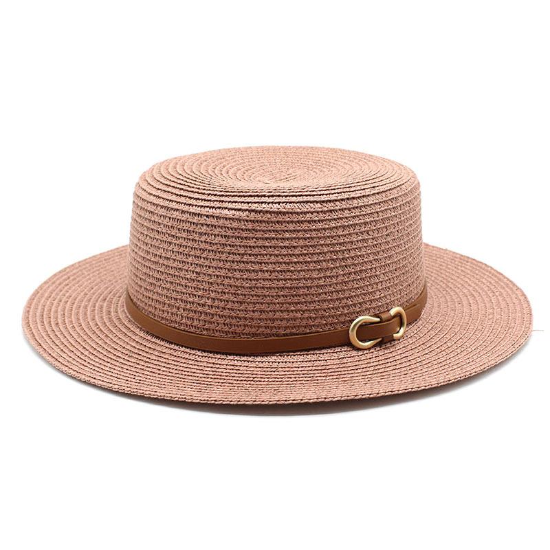 Spring And Summer Straw Hat Women'S Summer Flat Top Top Top Hat Seaside Vacation Beach Hat Internet Celebrity Straw Hat Sun Hat