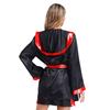 Conjunto de Fantasia de Cosplay de Halloween para Mulheres - Roupa de Ringue de Boxe, Top Regata com Decote em V, Saia, Capuz, Cinto